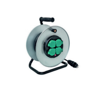 Metall Kabelrolle 25 m schwarz/silber