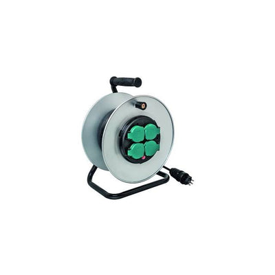 Metall Kabelrolle 50 m schwarz/silber