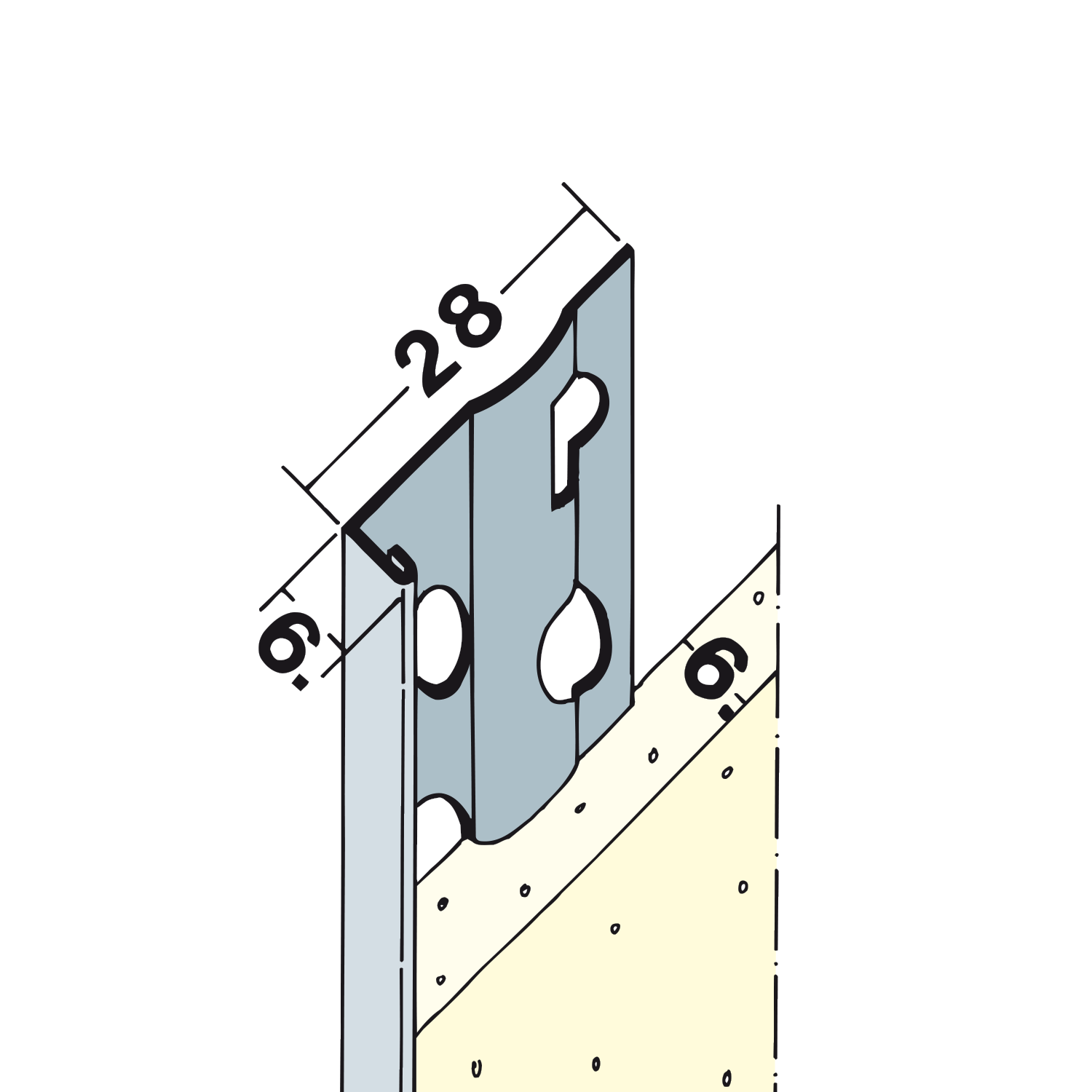 Abschlussprofil 6 mm